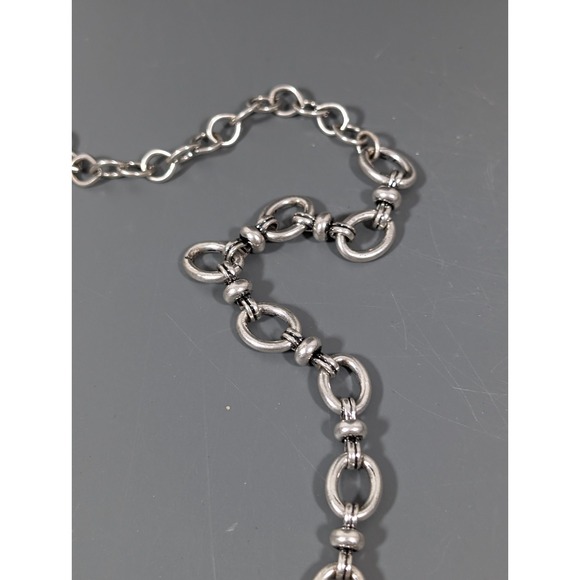 Chicos Reversible Golden Silver Tone Textured Bib Statement Necklace 22 in - Picture 8 of 11